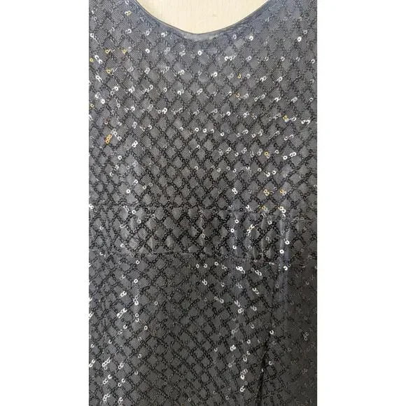 New Eliza J black sequined party cocktail dress size 10 - Picture 4 of 7
